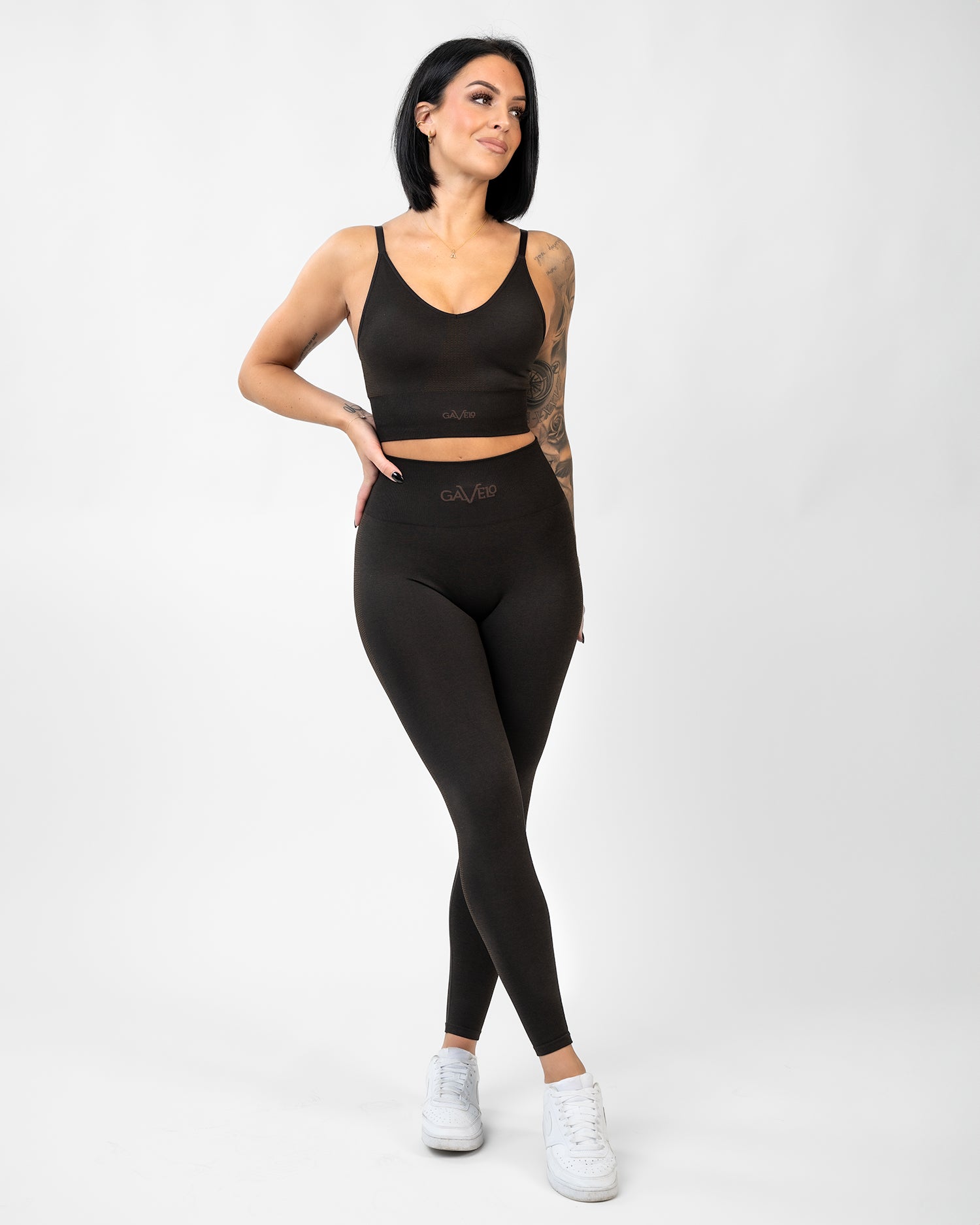 GAVELO Seamless Booster Melange Mocha Tights